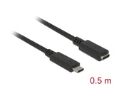 Delock USB 10 Gbps Verlängerungskabel USB Type-C™ Stecker zu Buchse 0,5 m 4K PD 60 W