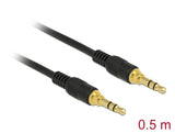 Delock Klinkenkabel 3,5 mm 3 Pin Stecker > Stecker 0,5 m schwarz