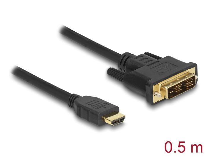 Delock HDMI zu DVI 18+1 Kabel bidirektional 0,5 m