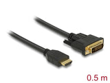 Delock HDMI zu DVI 24+1 Kabel bidirektional 0,5 m