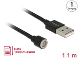 Delock Magnetisches USB Daten- und Ladekabel schwarz 1,1 m