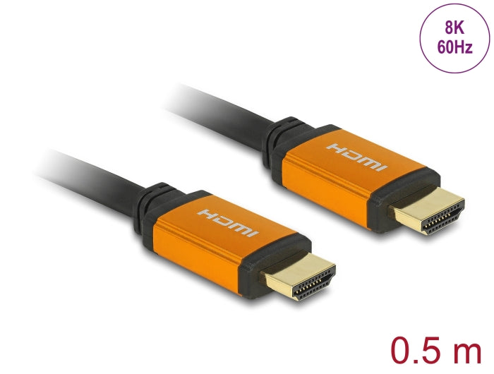Delock High Speed HDMI Kabel 48 Gbps 8K 60 Hz 0,5 m