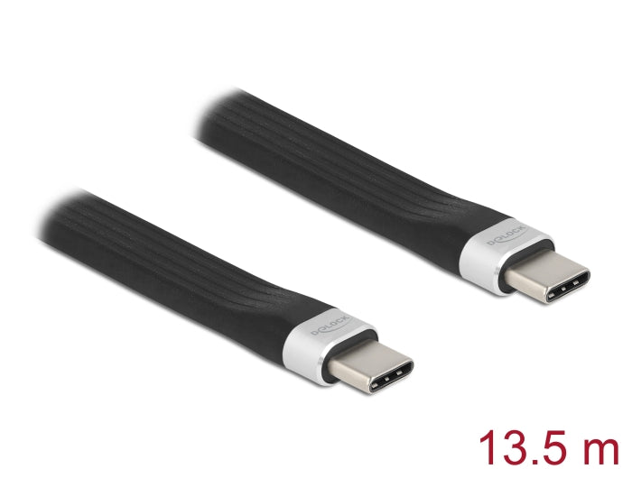Delock USB 10 Gbps FPC Flachbandkabel USB Type-C™ zu USB Type-C™ 13,5 cm PD 3 A E-Marker