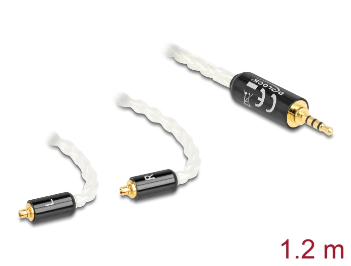 Delock Audio Kabel 2,5 mm 4 Pin Klinkenstecker zu 2 x MMCX Stecker 1,20 m
