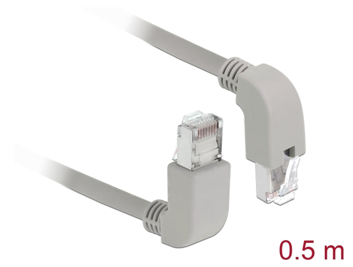Delock Netzwerkkabel RJ45 Cat.5e SF/UTP oben / unten gewinkelt 0,5 m