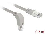 Delock Netzwerkkabel RJ45 Cat.6 S/FTP unten gewinkelt / gerade 0,5 m