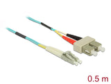 Delock Kabel Lichtwellenleiter LC zu SC Multimode OM3 0,5 m