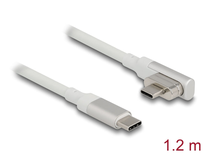 Delock Magnetisches Thunderbolt™ 3 USB-C™ Kabel 4K 60 Hz Stecker zu Stecker gewinkelt 1,20 m