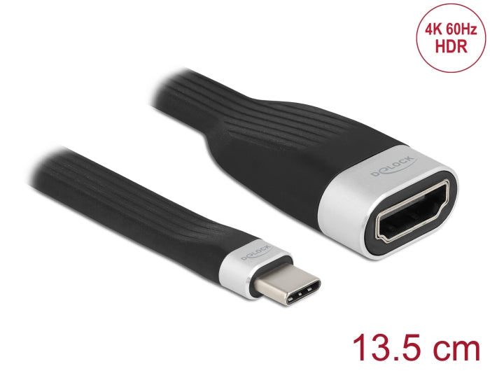 Delock FPC Flachbandkabel USB Type-C™ zu HDMI (DP Alt Mode) 4K 60 Hz 13,5 cm