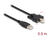 Delock Kabel USB 2.0 Typ-A Stecker zu Typ-B Stecker mit Schrauben 0,5 m