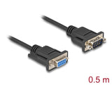 Delock RS-232 Kabel Seriell D-Sub9 Stecker zu Buchse mit schmalem Steckergehäuse 0,5 m