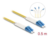 Delock LWL Kabel LC Duplex zu LC Duplex Singlemode OS2 winkelbar 0,5 m