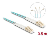 Delock LWL Kabel LC Duplex zu LC Duplex Multimode OM3 winkelbar 0,5 m