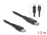 Delock USB 2.0 Daten- und Schnellladekabel USB Type-C™ Stecker zu Stecker PD 3.1 140 W mit Leistungsanzeige 1,20 m