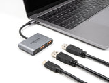 Delock 3 Port USB Hub 10 Gbps mit USB Type-C™ zu 1 x USB Type-C™ + 2 x USB Typ-A
