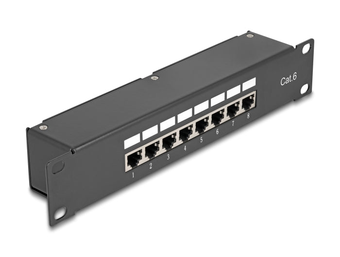 Delock 10″ Kupplungs-Patchpanel 8 Port Cat.6