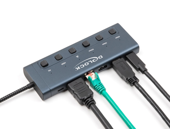 Delock USB Type-C™ Dockingstation 4K - HDMI / USB / Gigabit LAN / PD 3.0 90 W mit Schalter