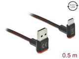 Delock EASY-USB 2.0 Kabel Typ-A Stecker zu USB Type-C™ Stecker gewinkelt oben / unten 0,5 m schwarz