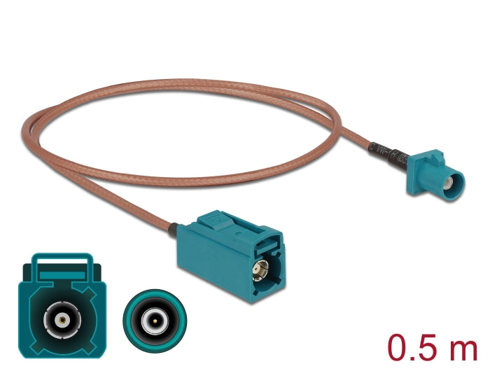 Delock Antennenkabel FAKRA Z Stecker > FAKRA Z Buchse RG-316 0,5 m
