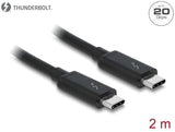 Delock Thunderbolt™ 3 (20 Gb/s) USB-C™ Kabel Stecker > Stecker passiv 2,0 m 3 A schwarz
