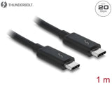 Delock Thunderbolt™ 3 (20 Gb/s) USB-C™ Kabel Stecker > Stecker passiv 1,0 m 5 A schwarz