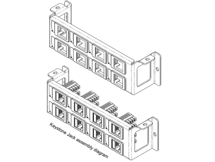Delock Keystone Halterung 8 Port Panel Aufbau vertikal