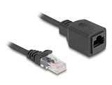 Delock RJ45 Spiralkabel Stecker zu Buchse Cat.5e UTP 0,5 m bis 1 m schwarz