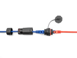 Delock Kabelverbinder RJ45 Buchse zu RJ45 Buchse Cat.6A mit Gehäuse und Verschlusskappe wasserfest