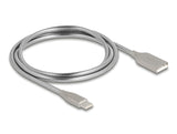 Delock USB 2.0 Kabel mit Metallmantel USB Typ-A Stecker zu USB Type-C™ Stecker PD 3.0 60 W 1 m silber