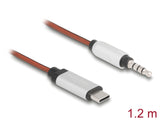 Delock AUX Kabel USB Type-C™ Stecker zu Klinkenstecker 3,5 mm 4 Pin 1,2 m