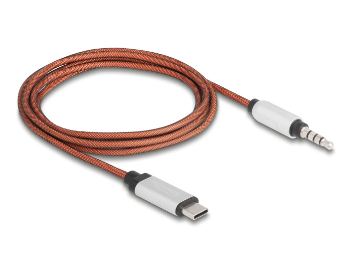Delock AUX Kabel USB Type-C™ Stecker zu Klinkenstecker 3,5 mm 4 Pin 1,2 m