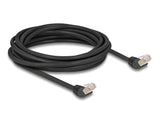 Delock RJ45 Netzwerkkabel Cat.6A S/FTP 45° nach oben gewinkelt 5 m schwarz