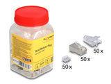 Delock RJ45 Modularer Stecker Cat.6A mit Knickschutztülle transparent 50er Set