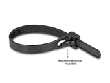 Delock Kabelbinder wiederverwendbar hitzebeständig L 150 x B 7,5 mm 100 Stück schwarz