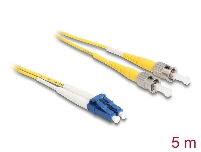 Delock Kabel Lichtwellenleiter LC Duplex zu ST Duplex Singlemode OS2 5 m