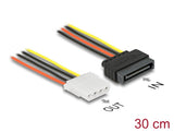 Delock Stromkabel SATA 15 Pin Buchse > 4 Pin Buchse 30 cm
