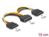 Delock Kabel Power SATA 15 Pin > 2 x SATA HDD – gerade