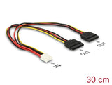 Delock Kabel Power Floppy 4 Pin Buchse > 2 x SATA 15 Pin Buchse 30 cm