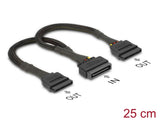 Delock SATA Stromkabel 15 Pin Buchse > 2 x SATA 15 Pin Stecker 25 cm