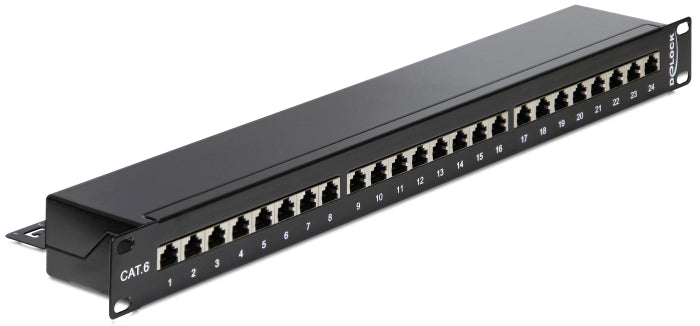 Delock 19″ Patchpanel 24 Port Cat.6 schwarz