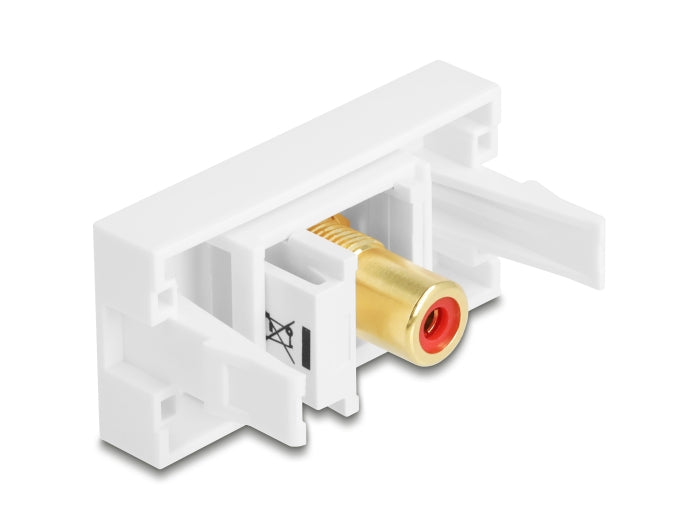 Delock Easy 45 Modul Cinch Buchse zu Cinch Buchse vergoldet rot / weiß