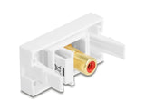 Delock Easy 45 Modul Cinch Buchse zu Cinch Buchse vergoldet rot / weiß