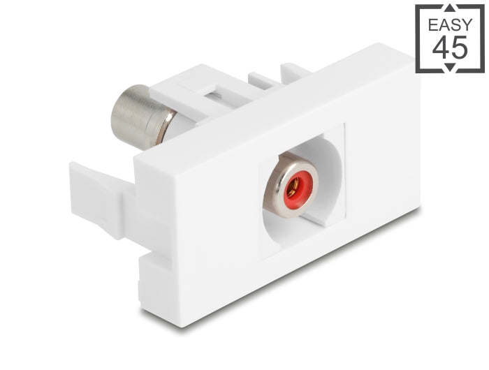 Delock Easy 45 Modul Cinch Buchse zu Cinch Buchse rot / weiß