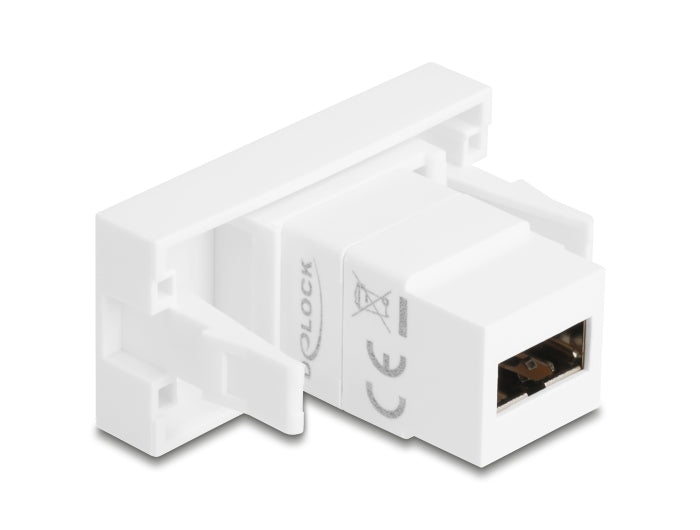 Delock Easy 45 Modul, EASY-USB 2.0 Typ-A Buchse zu EASY-USB Typ-A Buchse weiß