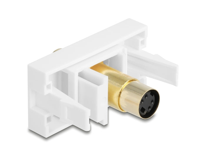 Delock Easy 45 Modul Mini-DIN 4 Pin Buchse zu Buchse vergoldet weiß