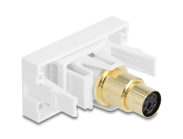 Delock Easy 45 Modul Mini-DIN 6 Pin Buchse zu Buchse vergoldet weiß
