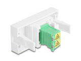 Delock Easy 45 Modul LC Duplex Buchse zu LC Duplex Buchse mit Laserschutzklappe innen grün / weiß