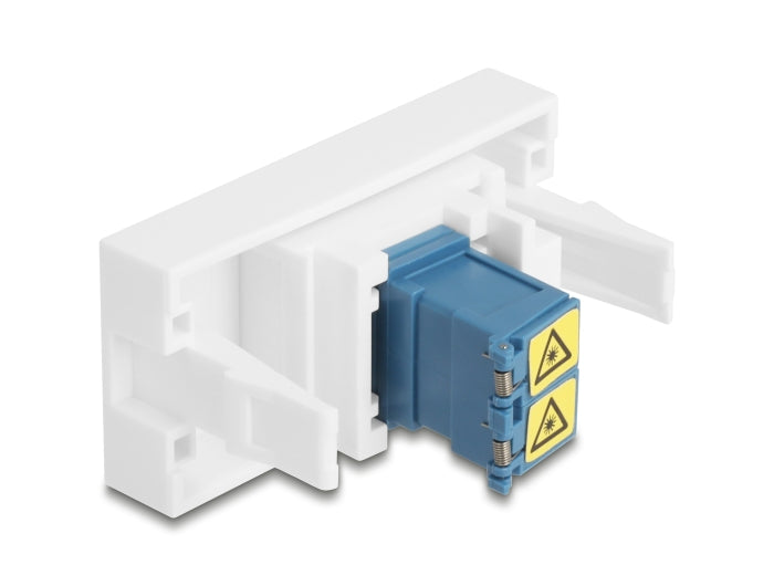 Delock Easy 45 Modul LC Duplex Buchse zu LC Duplex Buchse mit Laserschutzklappe innen blau / weiß