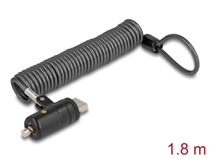 Navilock Notebook Sicherungsspiralkabel für USB Typ-A Buchse mit Schlüssel