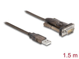 Delock Adapter USB 2.0 Typ-A zu 1 x Seriell RS-232 D-Sub 9 Pin Stecker mit Schrauben 1,5 m